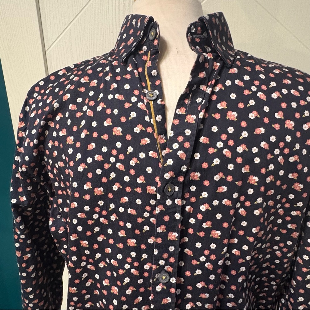 Ted Baker London Men’s Floral Button-Up Shirt | Dark Academia 💯 cotton /Indie - Picture 4 of 10